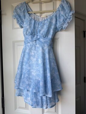 Altar'd State Pale Blue Floral Romper